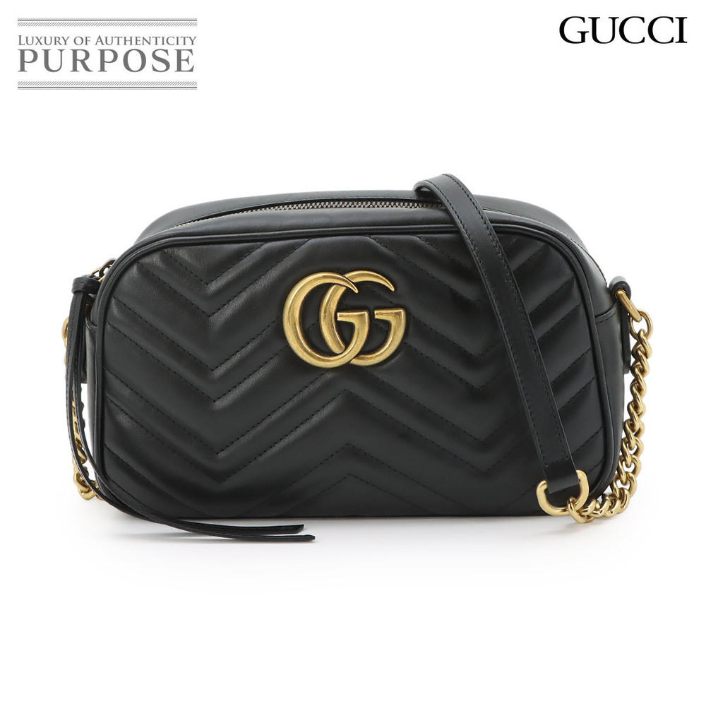 Gucci GG Marmont Chain Shoulder Bag Leather Black
